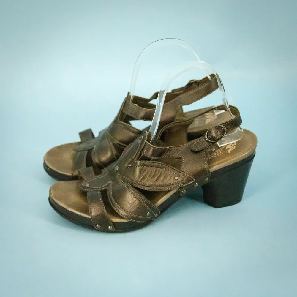 Dansko 41 Size 11-11.5 Bronze Nina Floral Strappy Platform Comfort Sandals